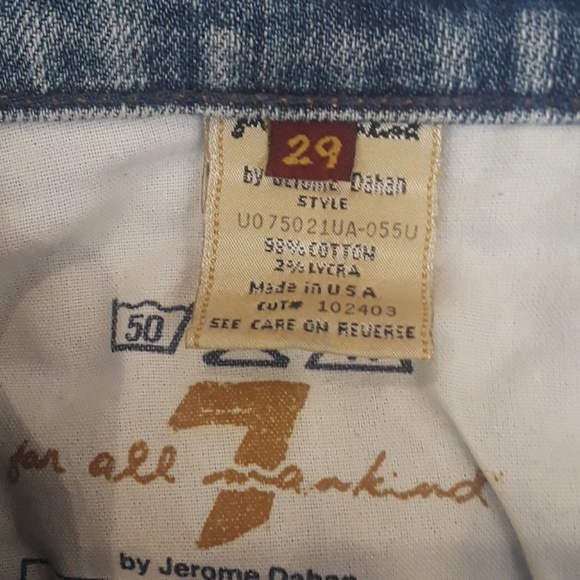 7 FAM light wash jeans with  butterflies on back - Picture 4 of 6